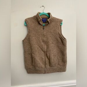 Pendleton Fleece Lined 100% Shetland Wool Full Zip Vest Men's Sz L read descrip